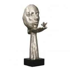 GILDE Skulptur Desire - Kunstharz - Silber
