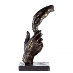 GILDE Skulptur Two Hands - Kunstharz - Bronze