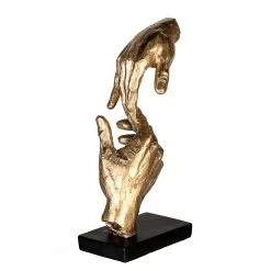GILDE Skulptur Two Hands - Kunstharz - Gold / Schwarz