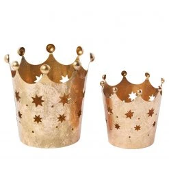 Twentyfour Windlicht Kronen (2-teilig) - Eisen - Kupfer