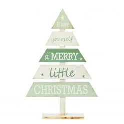 Twentyfour Deko-Tannenbaum Merry Little Christmas - Paulowniaholz - Weiß / Grün -Günstiges Deko Geschäft 1000309747 211118 11271200367 DETAILS P000000001000309747