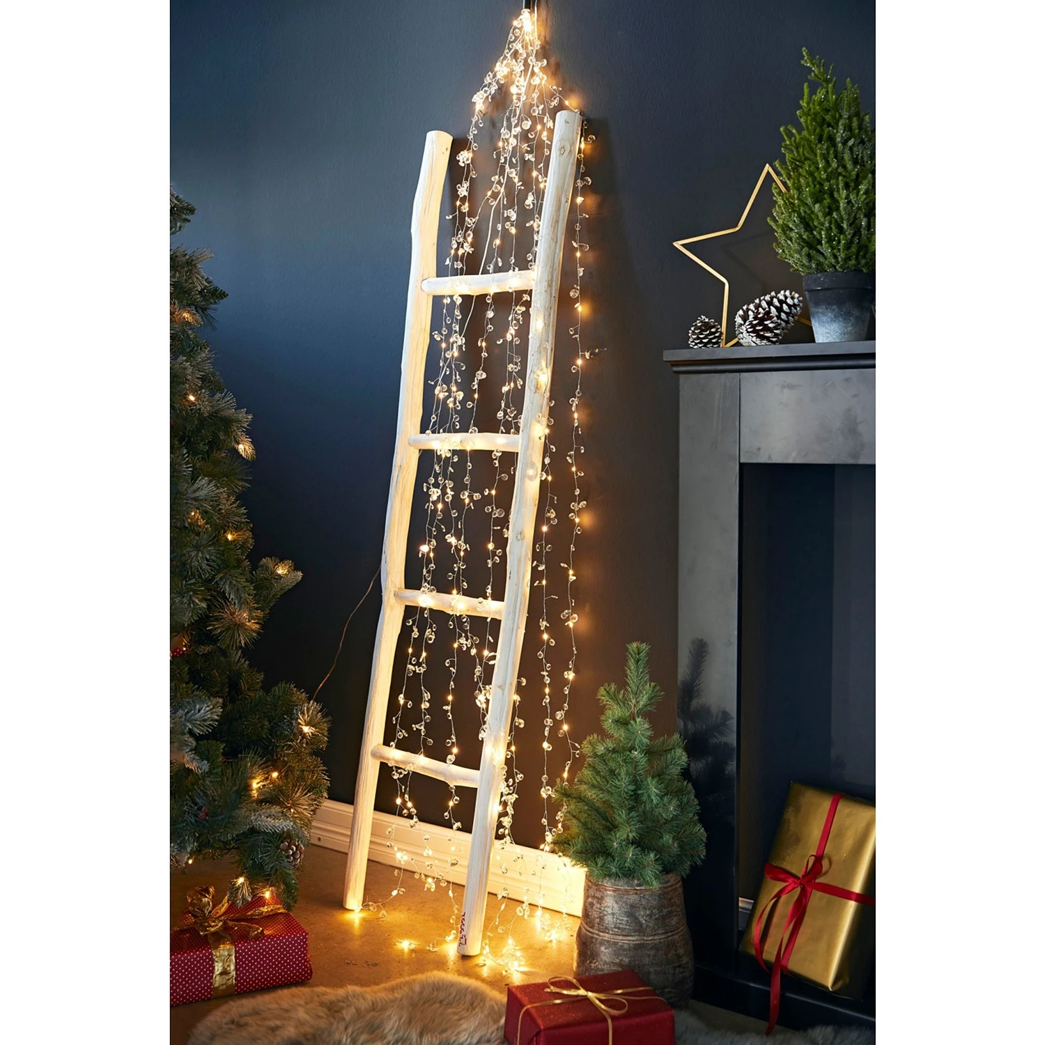 Twentyfour LED-Lichterregen Diamonds - Kupfer - Weiß 4 Twentyfour LED-Lichterregen Diamonds - Kupfer - Weiß – Bild 2