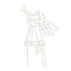 Twentyfour LED-Stecker Trompeten-Engel - Metall - Weiß