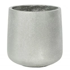 Twentyfour Deko-Übertopf Glamour - Kunstharz / Magnesia - Silber