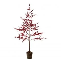 Twentyfour Kunstpflanze Berry - Zementtopf / Styropor - Rot