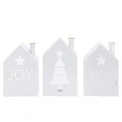 Twentyfour Dekoobjekt Häuser (3-teilig) - Eisen - Weiß