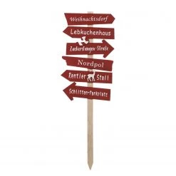 Twentyfour Dekoobjekt Weihnachtsschild - Sperrholz - Rot / Weiß