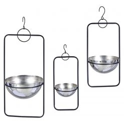 Twentyfour Pflanzenhänger Himba (3-teilig) - Edelstahl - Schwarz