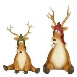 Twentyfour Dekofigur Elche Lars & Chris (2-teilig) - Polyresin - Mehrfarbig