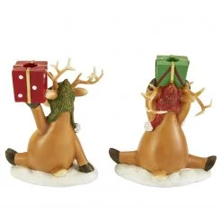Twentyfour Kerzenhalter Elche (2-teilig) - Polyresin - Natur / Grün / Rot -Günstiges Deko Geschäft 1000309847 211118 11272300635 DETAILS P000000001000309847