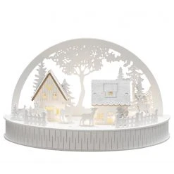 Twentyfour LED-Holzsilhouette Traumland - Pappel - Weiß