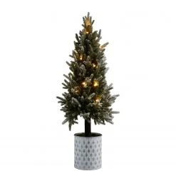 Twentyfour LED-Deko-Baum Tännchen - MDF / Eisen - Grün / Weiß