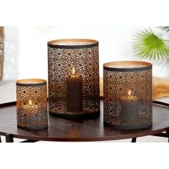 GILDE Leuchter Ethno - Eisen - Schwarz - 18cm x 25cm x 18cm -Günstiges Deko Geschäft 1000316807 220104 14524300049 MOOD DETAILS P000000001000316807 mood