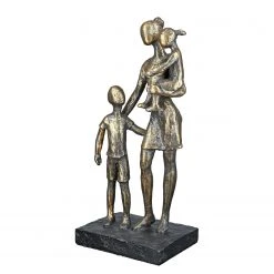 GILDE Skulptur Mutter mit Kindern - Kunstharz - Braun - 12cm x 27cm x 9cm -Günstiges Deko Geschäft 1000316842 220104 14524400147 DETAILS P000000001000316842