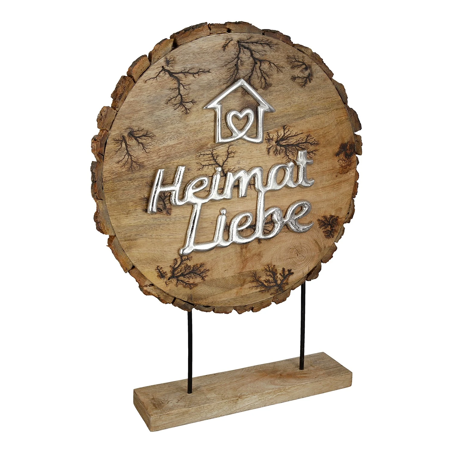 GILDE Standrelief Heimat Liebe - Mango - Braun - 36cm x 51cm x 8cm 3 GILDE Standrelief Heimat Liebe - Mango - Braun - 36cm x 51cm x 8cm