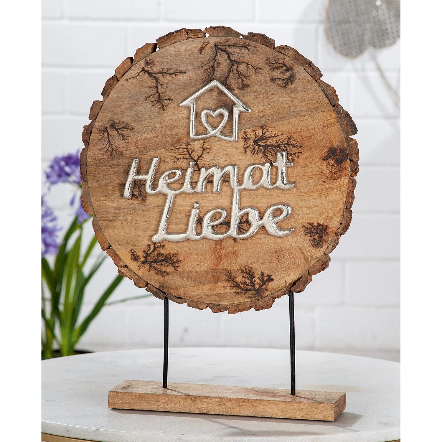 GILDE Standrelief Heimat Liebe - Mango - Braun - 36cm x 51cm x 8cm 4 GILDE Standrelief Heimat Liebe - Mango - Braun - 36cm x 51cm x 8cm – Bild 2