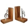 GILDE Buchstützen-Set Musik (2-tlg.) - Akazie - Braun - 15cm x 18cm x 8cm -Günstiges Deko Geschäft 1000316863 220104 14524600178 IMAGE P000000001000316863