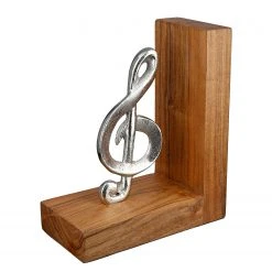 GILDE Buchstützen-Set Musik (2-tlg.) - Akazie - Braun - 15cm x 18cm x 8cm -Günstiges Deko Geschäft 1000316863 220104 14524600210 DETAILS P000000001000316863