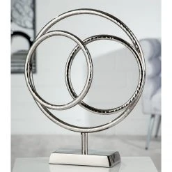 GILDE Skulptur Ringe - Aluminium - Silber - 32cm x 39cm x 9cm -Günstiges Deko Geschäft 1000316889 220104 14524800259 MOOD DETAILS P000000001000316889 mood