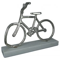 GILDE Fahrrad auf Base - Aluminium - Silber - 35cm x 28cm x 13cm -Günstiges Deko Geschäft 1000316896 220104 14524800284 DETAILS P000000001000316896