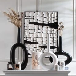 GILDE Vase Oval II - Aluminium - Schwarz - 30cm x 69cm x 10cm -Günstiges Deko Geschäft 1000316905 220104 14524900299 MOOD DETAILS P000000001000316905 mood