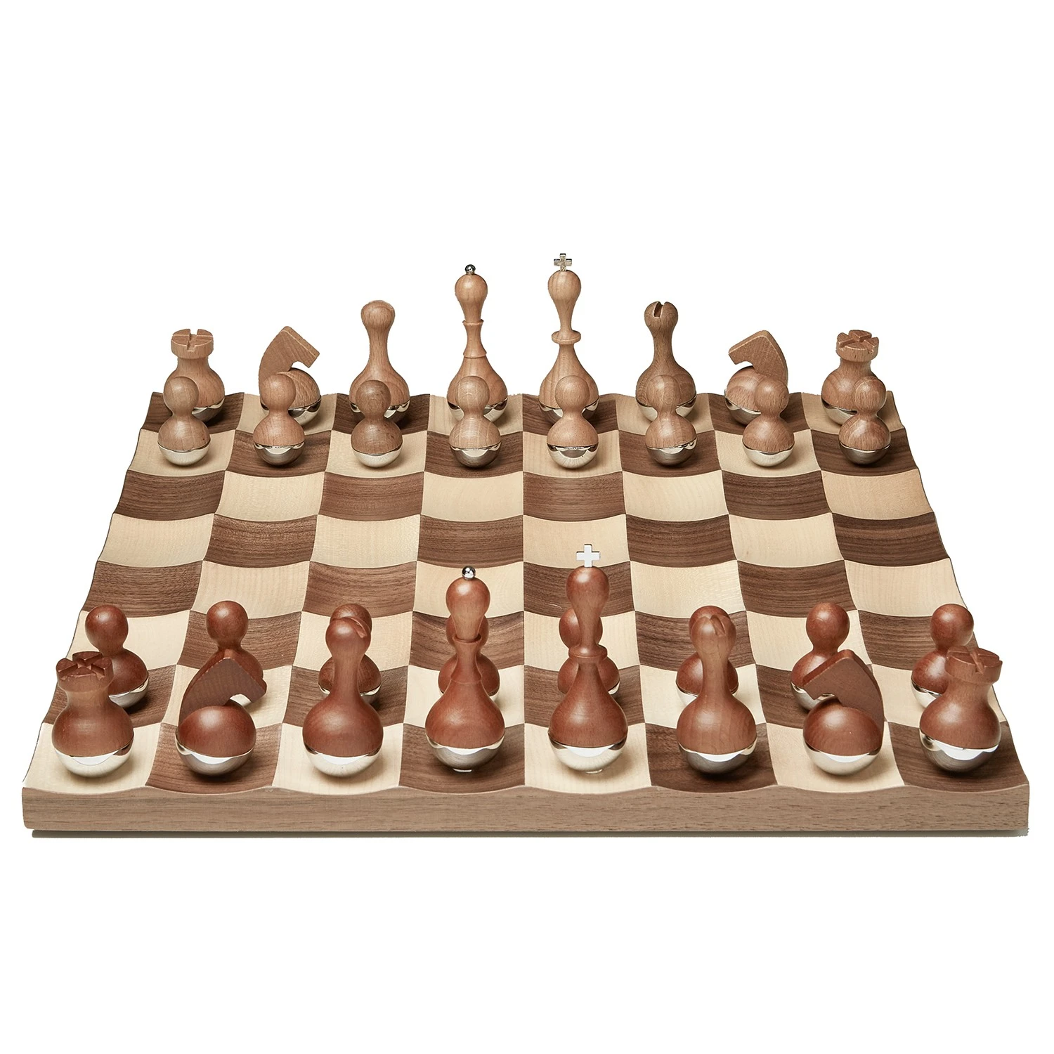 Umbra Schach-Set Wobble - Zink - Walnut - 37,795cm x 11,43cm x 37,795cm 8 Umbra Schach-Set Wobble - Zink - Walnut - 37,795cm x 11,43cm x 37,795cm – Bild 6