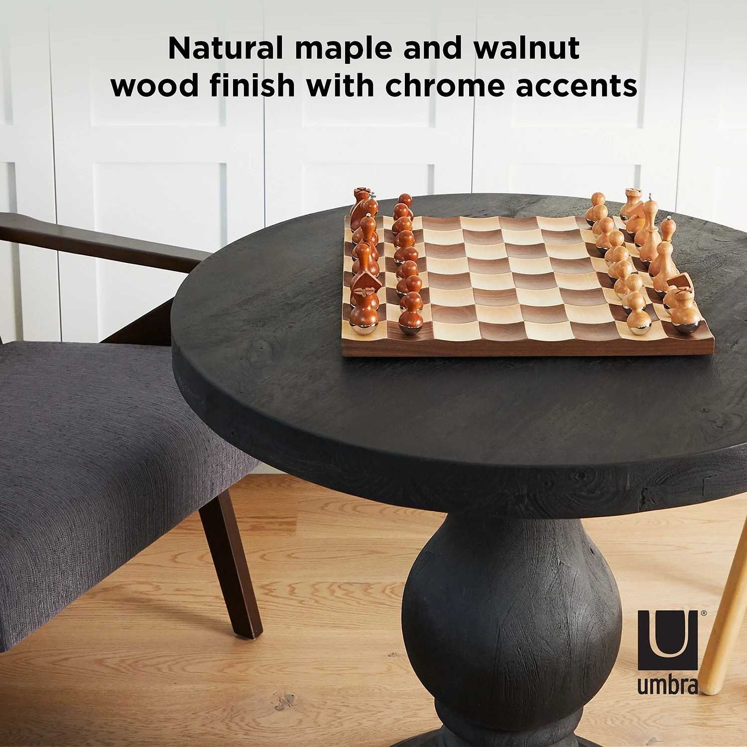 Umbra Schach-Set Wobble - Zink - Walnut - 37,795cm x 11,43cm x 37,795cm 21 Umbra Schach-Set Wobble - Zink - Walnut - 37,795cm x 11,43cm x 37,795cm – Bild 19