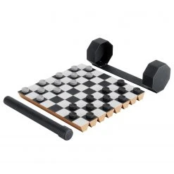 Umbra Schach-Set Rolz - Polyethylen / Buche - Schwarz - 30,48cm x 2,54cm x 30,48cm -Günstiges Deko Geschäft 1000317006 220112 13111300329 DETAILS P000000001000317006