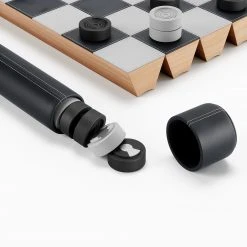 Umbra Schach-Set Rolz - Polyethylen / Buche - Schwarz - 30,48cm x 2,54cm x 30,48cm -Günstiges Deko Geschäft 1000317006 220112 13111300343 DETAILS P000000001000317006