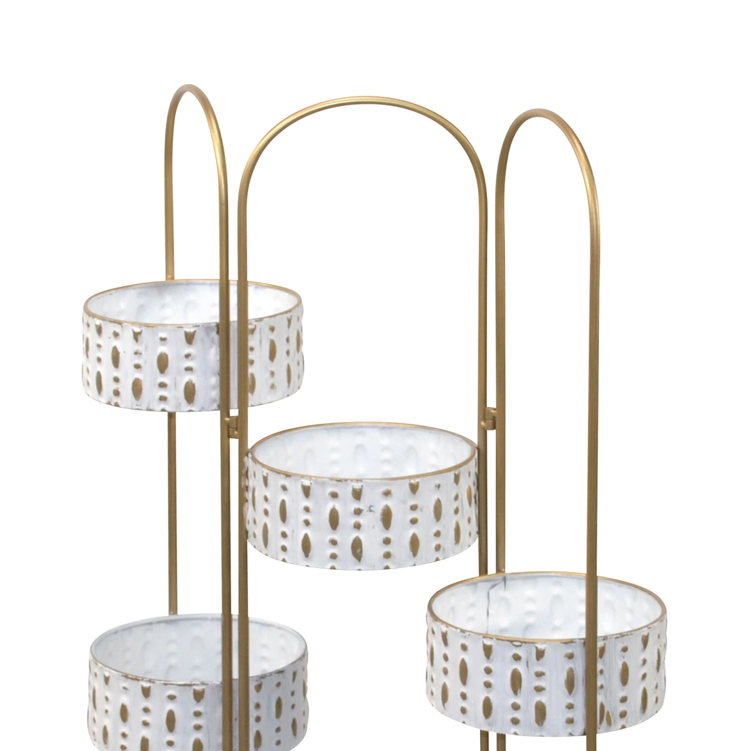 Twentyfour Blumenständer Athena Moderna - Stahl - Gold / Weiß - 71 cm x 116 cm x 21 cm - Ø cm 5 Twentyfour Blumenständer Athena Moderna - Stahl - Gold / Weiß - 71 cm x 116 cm x 21 cm - Ø cm – Bild 3