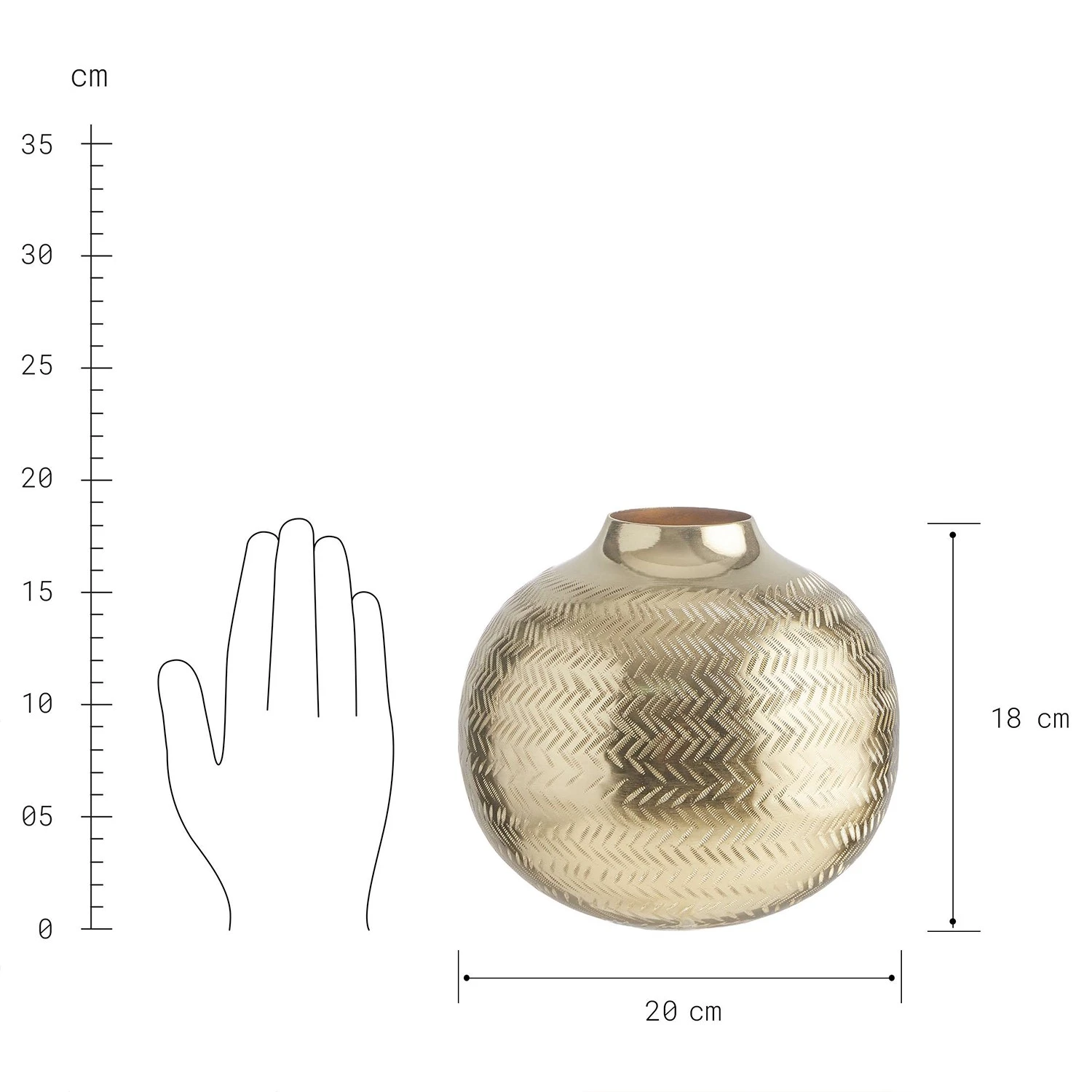 Butlers Vase BALI - Eisen - Gold 7 Butlers Vase BALI - Eisen - Gold – Bild 5