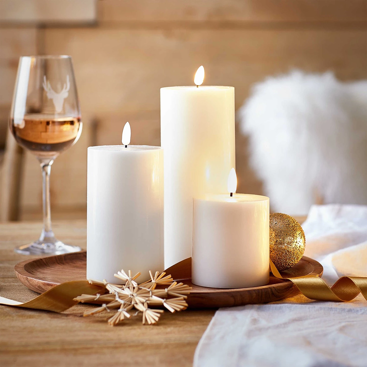 Butlers Stumpenkerzen-Set RUSTIC (6er-Set) - Wachs - Creme 4 Butlers Stumpenkerzen-Set RUSTIC (6er-Set) - Wachs - Creme – Bild 2