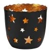 Butlers Teelichthalter DELIGHT Sterne - Eisen - Schwarz - Höhe: 7 cm