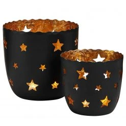 Butlers Teelichthalter DELIGHT Sterne - Eisen - Schwarz - Höhe: 7 cm -Günstiges Deko Geschäft 1000339175 220311 040 DETAILS P000000001000339175