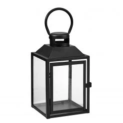 Butlers Laterne LIGHTHOUSE - Eisen / Glas - Schwarz - Höhe: 24 cm