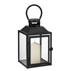 Butlers Laterne LIGHTHOUSE - Eisen / Glas - Schwarz - Höhe: 24 cm -Günstiges Deko Geschäft 1000339181 220311 030 DETAILS P000000001000339181