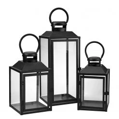 Butlers Laterne LIGHTHOUSE - Eisen / Glas - Schwarz - Höhe: 24 cm -Günstiges Deko Geschäft 1000339181 220311 050 DETAILS P000000001000339181