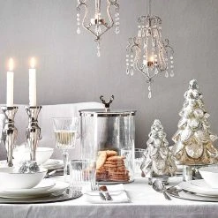 Butlers Teelichthalter ROYAL HEIGHTS Chandelier - Glas / Eisen - Silber -Günstiges Deko Geschäft 1000339183 220311 021 MOOD DETAILS P000000001000339183 mood