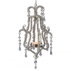 Butlers Teelichthalter ROYAL HEIGHTS Chandelier - Glas / Eisen - Silber -Günstiges Deko Geschäft 1000339183 220311 030 DETAILS P000000001000339183