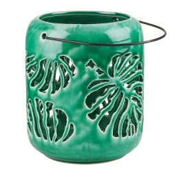 Butlers Windlicht WILD GREEN - Steingut - Grün