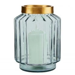 Butlers Windlicht GRACE - Glas / Messing - Hellgrün -Günstiges Deko Geschäft 1000339193 220311 030 DETAILS P000000001000339193