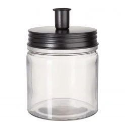 Butlers Kerzenhalter CANDLE JAR - Glas / Weißblech - Schwarz