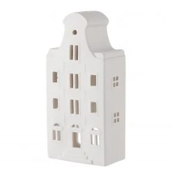 Butlers Teelichthaus AMSTERDAM II - Keramik - Weiß