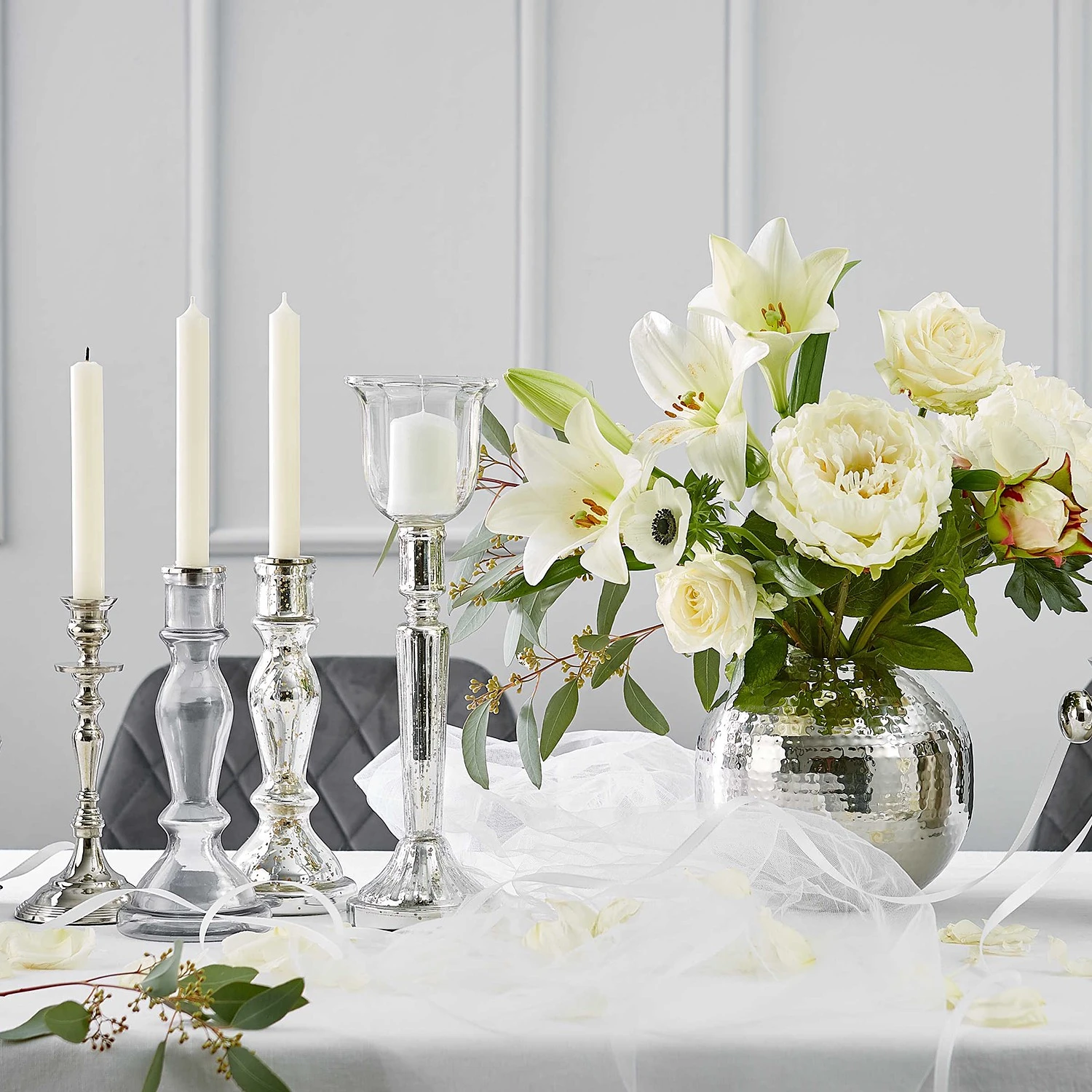 Butlers Kerzenhalter SILVERLIGHTS - Aluminium - Silber - Höhe: 23 cm 4 Butlers Kerzenhalter SILVERLIGHTS - Aluminium - Silber - Höhe: 23 cm – Bild 2