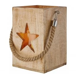 Butlers Laterne FOREST Stern - Mangoholz - Natur -Günstiges Deko Geschäft 1000339478 220311 050 DETAILS P000000001000339478