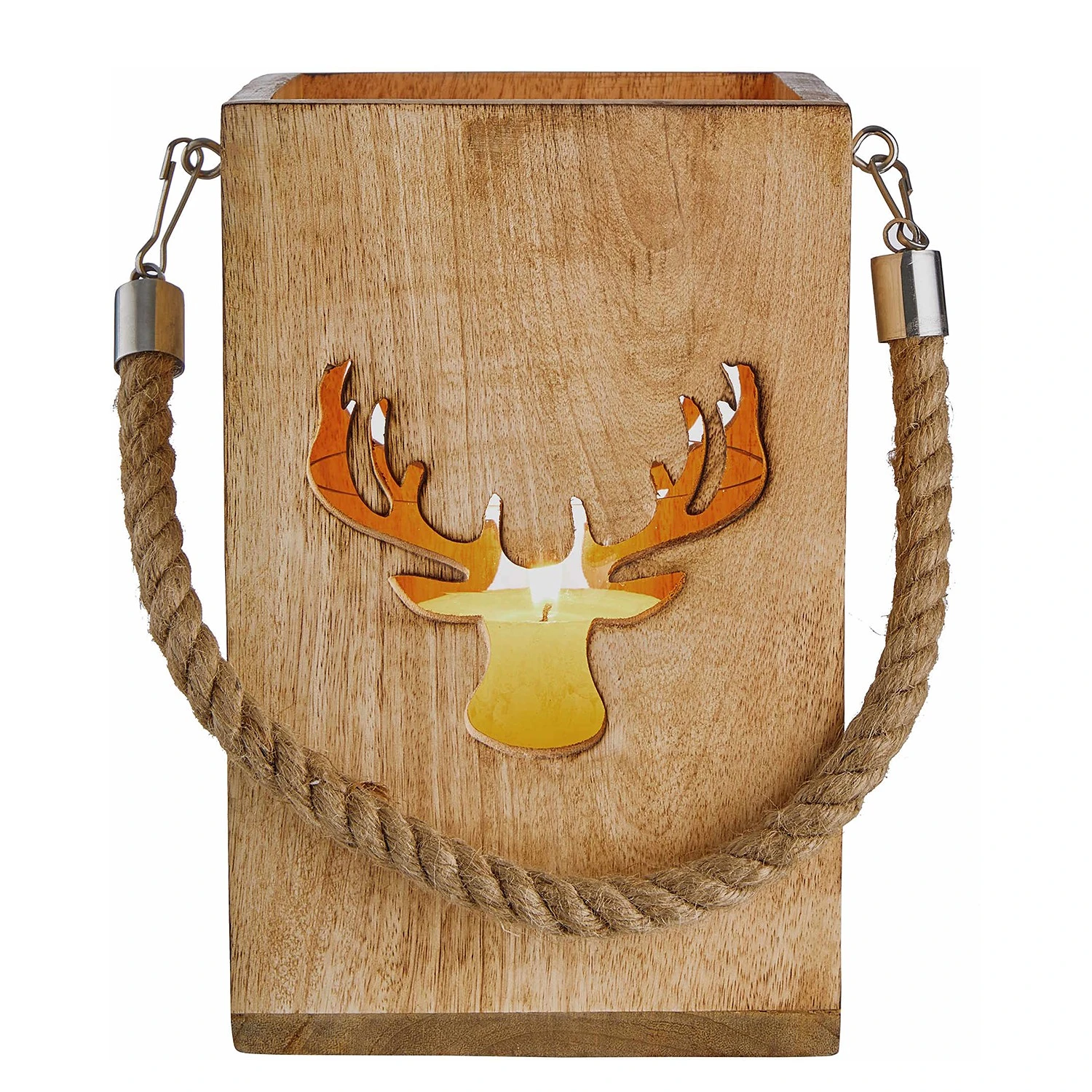 Butlers Laterne FOREST Hirsch - Mangoholz - Natur 4 Butlers Laterne FOREST Hirsch - Mangoholz - Natur – Bild 2