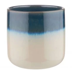 Butlers Blumentopf HORIZON - Steinzeug - Weiß / Blau