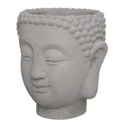 Butlers Blumentopf BUDDHA II - Beton - Grau