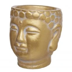 Butlers Mini-Blumentopf BUDDHA - Beton - Gold