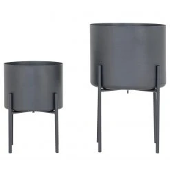 Loftscape Blumentopf Roncon - Stahl - Grau